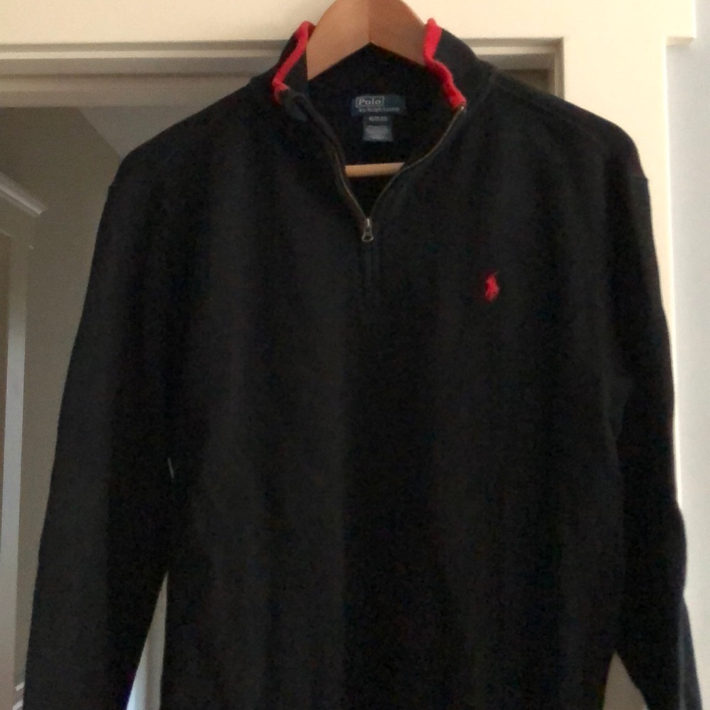 Quarter zip Polo long sleeve pullover